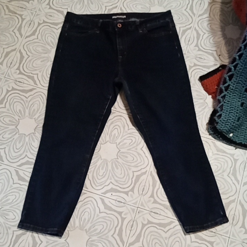 Hilfiger Women Crop Dark Blue Jeans Tommy Hilfiger Sz 12 - Picture 7 of 10